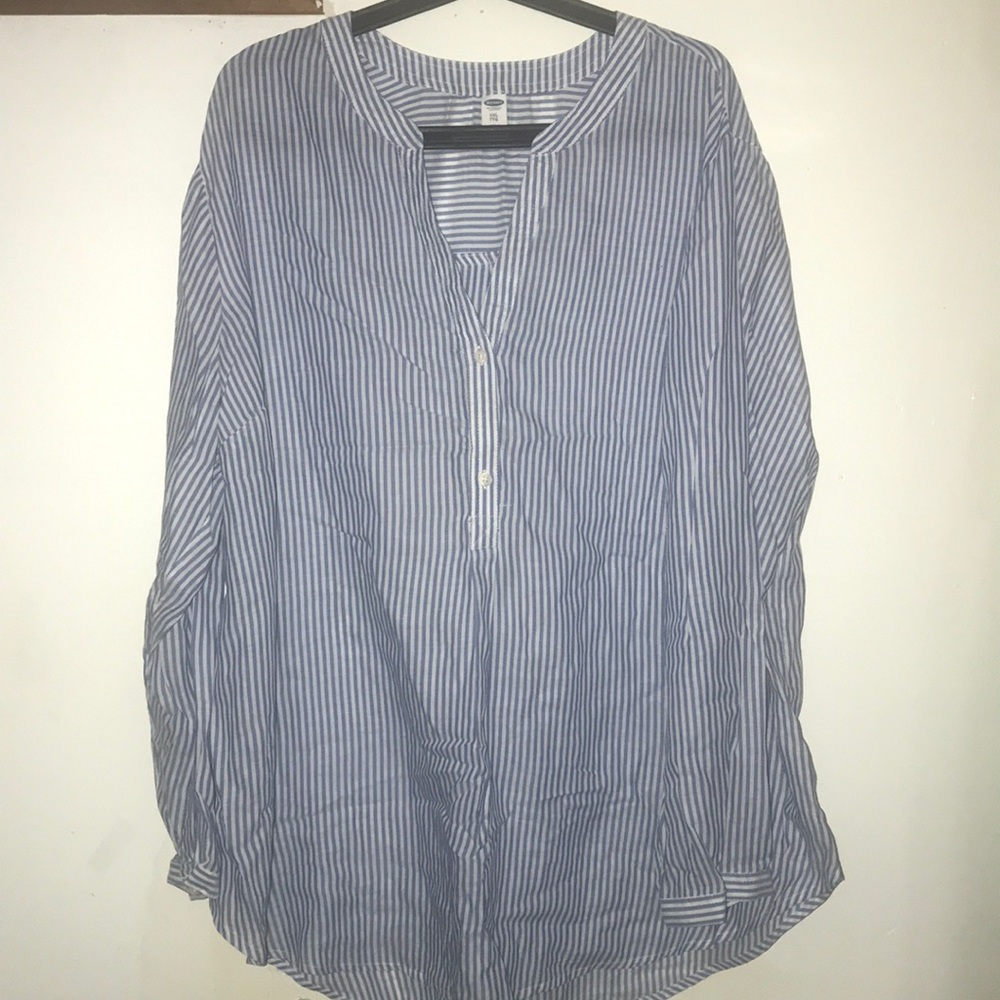 Striped lightweight popover shirt